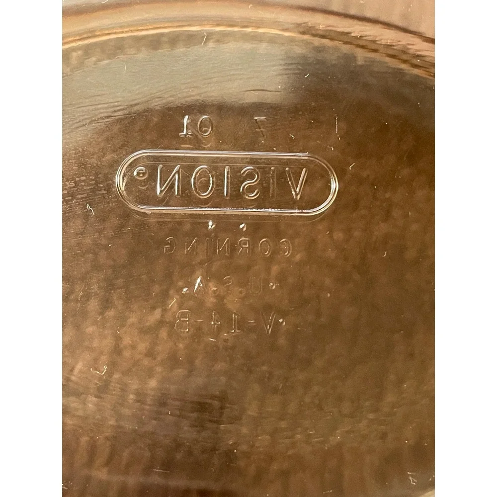 Vintage Vision Corning Amber Glass Oval Casserole Dish 1 Qt V-11-B with Lid USA